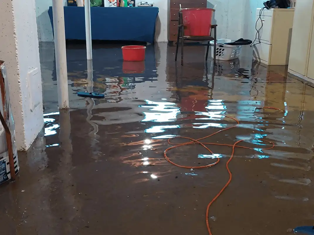 Basement with boiler, cabinets and washing machine completely flooded in Tucson, AZ