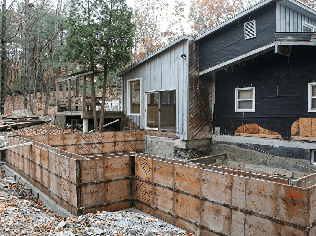 Prepared site with foundation forms for home remodeling and addition project in Tucson, AZ
